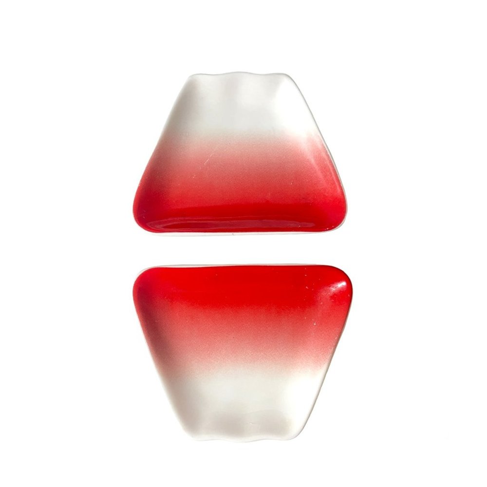 Fuji Red Small Dishes (two in this set) Japan Mountain Kitchen